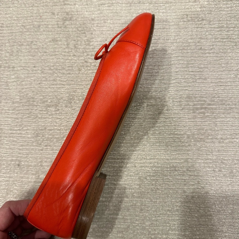 CHANEL Vibrant Red Leather Ballet Flats - Picture 4 of 8